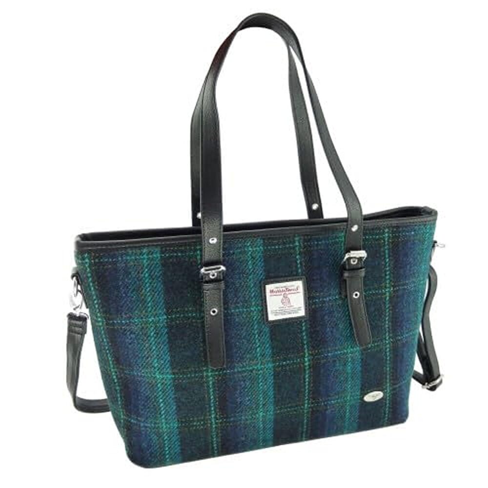 3133 Tweed Bag Tote Handbags Spey Large Made in Scotland Blue Turquoise